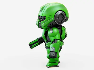 TOON TROOPER B-260 Rigged for Unreal Engine - Unity - MIXAMO 3D model