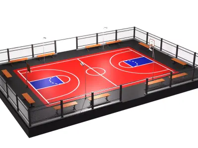Basketball court  A1 Low-poly 3D model
