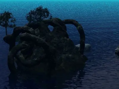 KNOT Rock In The Blue Sea Free 3D model