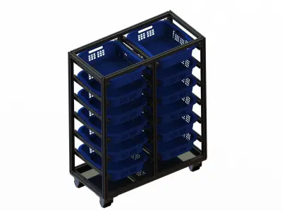 Aluminium Profile Storage Rack 3D model