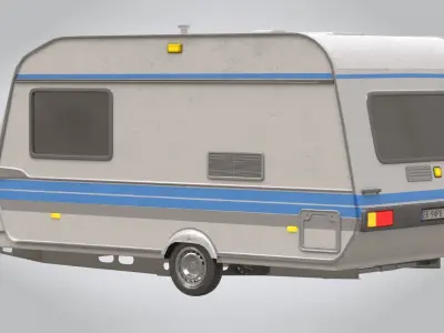 Camper Hobby Low-poly 3D model