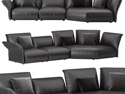 Flower Designed Luxury Calf Leather Sofa 3D model purchase
