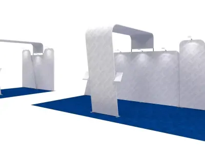 Exhibition booth 10x10ft to 10x20ft trasformer 3DM005 3D model