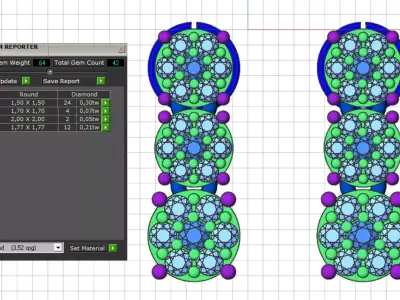 Diamond earrings 3D print model
