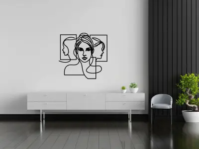 Continuous Line Female Portrait 3D print model