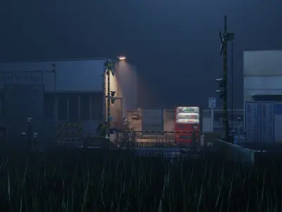 Japanese Train Station Japanese Low-poly 3D model