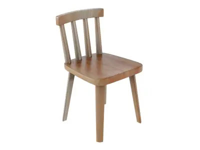 Lowpoly Wood Chair Free low-poly 3D model