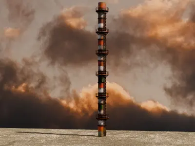 Industrial chimney 3D model