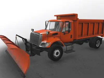 Snow Plow International 7400 Low-poly 3D model