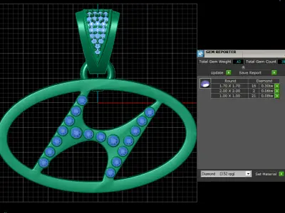 gold peace pendant 3D print model