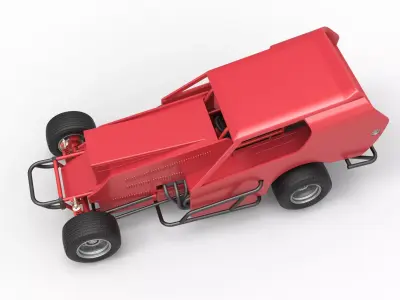 Vintage Dirt Modified stock car Version 4 Scale 1 to 25 3D print model