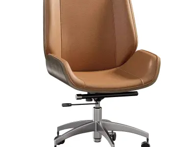 Kafedra ofis TopChairs Crown Brown Low-poly 3D model