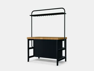 VADHOLMA kitchen island with frame Low-poly 3D model