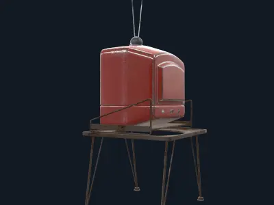 Antique TV    0001 Low-poly 3D model