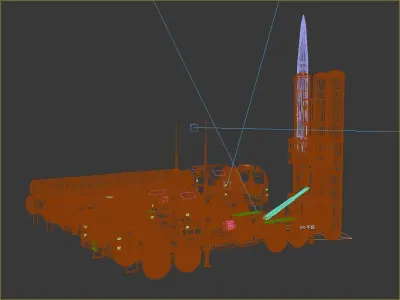 china  HQ-9  Long-range missile ballistic missile 3D model