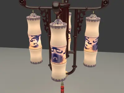 Chinese bamboo lantern 3D model