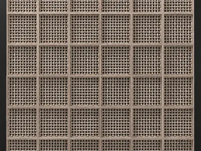 Wicker wood panel frame n1 3D model