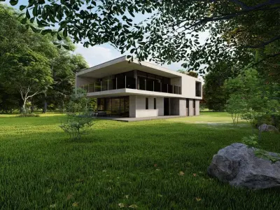 Casa Scene-villa-modern house 3D model