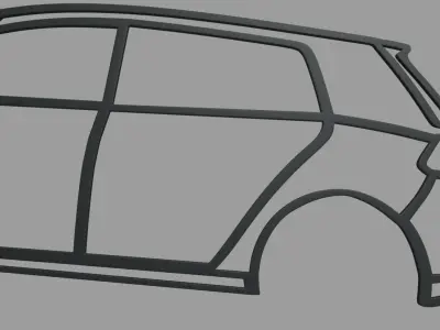 Volkswagen Golf Wall Silhouette 3D print model