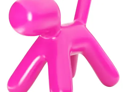 Deep Pink Animals Figurines 3D model