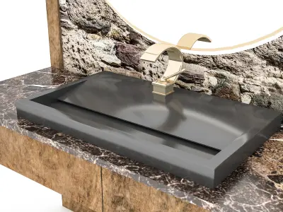 natural bathroom sink 3D model Low-poly 3D model