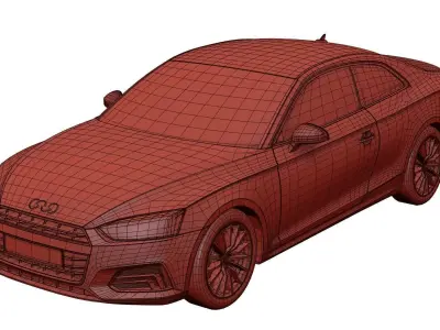 Modern luxury sedan unbranded 3D model
