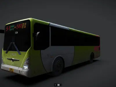 Korea Jeonju Bus NOT within Inside Low-poly 3D model