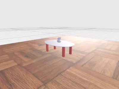 Vase on a Table Low-poly 3D model