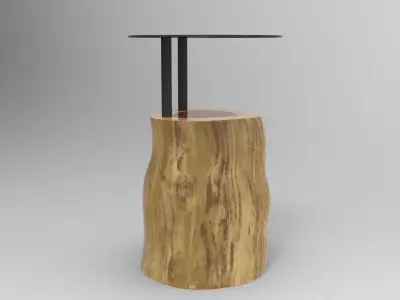 Log Side Table Low-poly 3D model