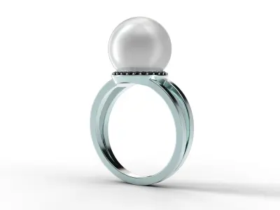 Pearl ring Free 3D print model