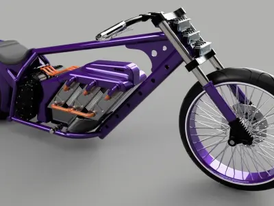 motorbike custom electro engines 3D model