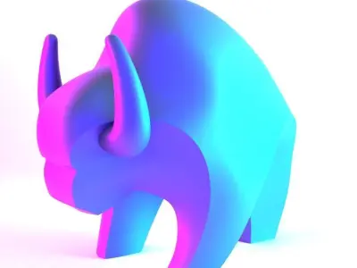 Black Buffalo Minimalist Ornament Decoration toy 3D print model