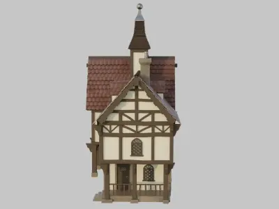 Fachwerk-  Stylized house of the Middle Ages 3D model