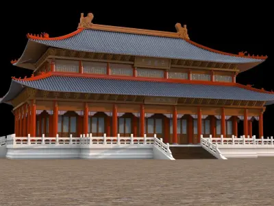 Chinese ancient house 3D model 23