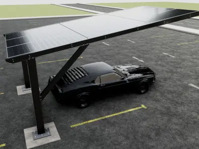 L TYPE MODERN SOLAR CARPORT TYPE-5 3D model