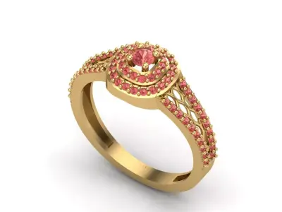 Womens Rings With Stone Ring Ready STL 3DM Models Rings women 3D print model