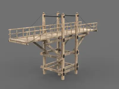  Wooden Bridge 3D model