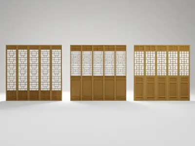 Chinese Window - Low Poly Type 1 Low-poly 3D model