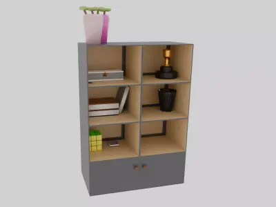 Modern Shelf 3D Model Free 3D model