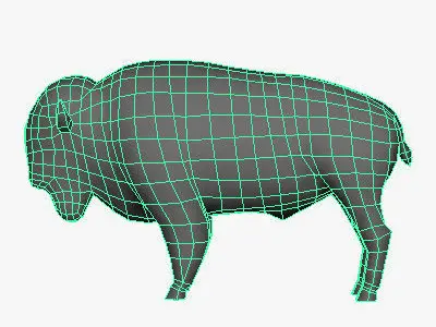 Low Poly Bison Low-poly 3D model