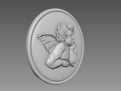 Angel bas-relief Free 3D model