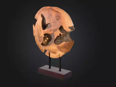 Wooden Fish Sculpture Low-poly 3D model