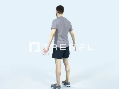 Portrait 09E Animated Rigged Sports Man Low-poly 3D model