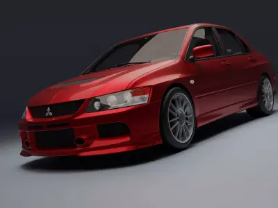 Mitsubishi Lancer Evolution IX Low-poly 3D model