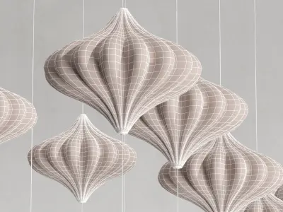 ceiling decoration - colored glass - classic 3D model