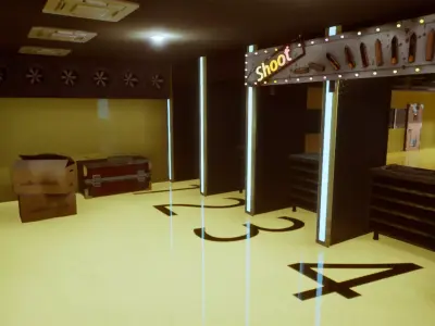 5 BPR Weapons and Shooting Room Unreal Engine Assets Low-poly 3D model