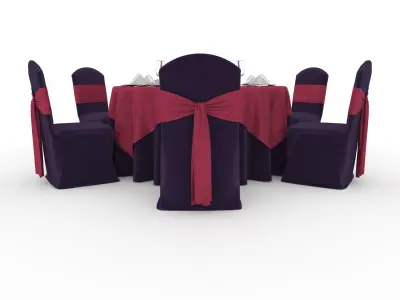 Banquet Table and Chair 59 3D model