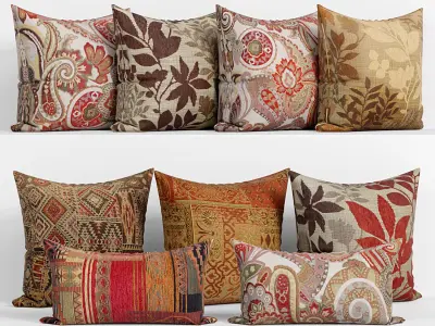 50 Decorative pillows sets   Low-poly 3D model