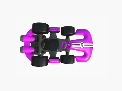 Cartoon Kart D05 Pink - Vehicle Racing Design Low-poly 3D model