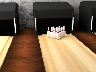 Bowling scene Fully Textured Animated  3D model